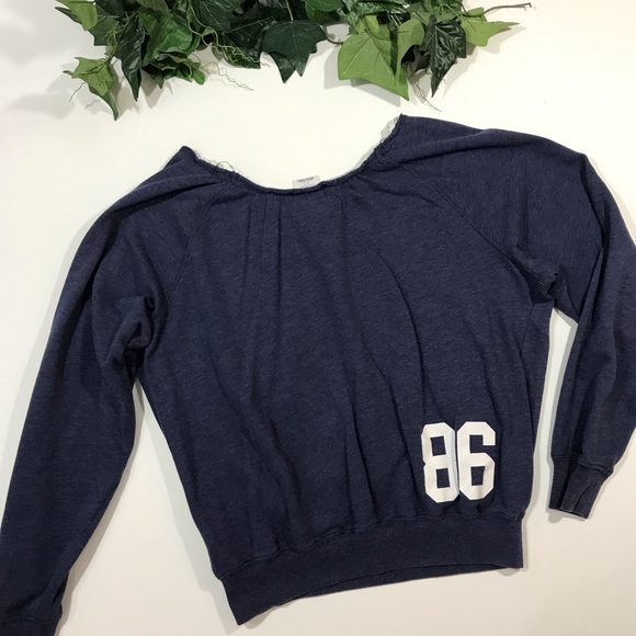 Pink Victoria’s Secret Navy White raw edge Sweat - Picture 2 of 8